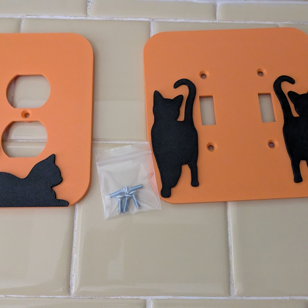 Orange Cat Light Switch Covers